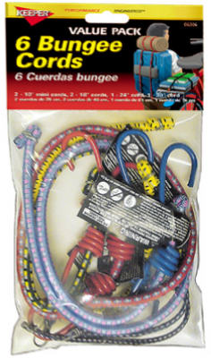 6PK Bungee Cord ASSTD