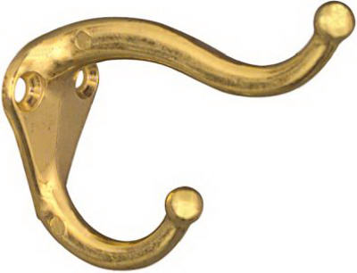2PK BRS Coat & Hat Hook