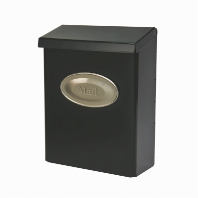 MED BLK Wall Mailbox
