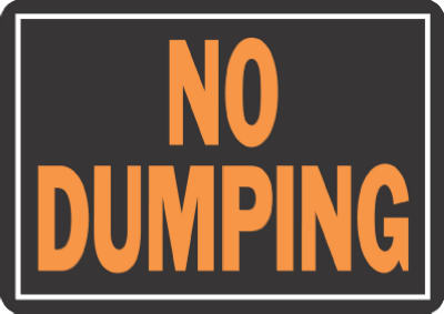 10x14 No Dumping Sign