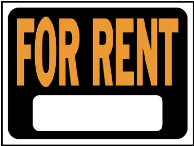 9x12 Plas For Rent Sign