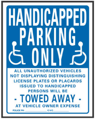 19x15 Handicapped Sign