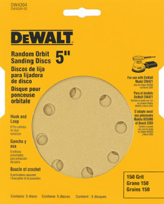 5PK 5" 150G Sandpaper
