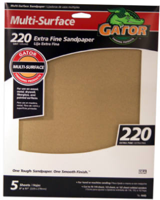 5PK 9x11 220G Sandpaper