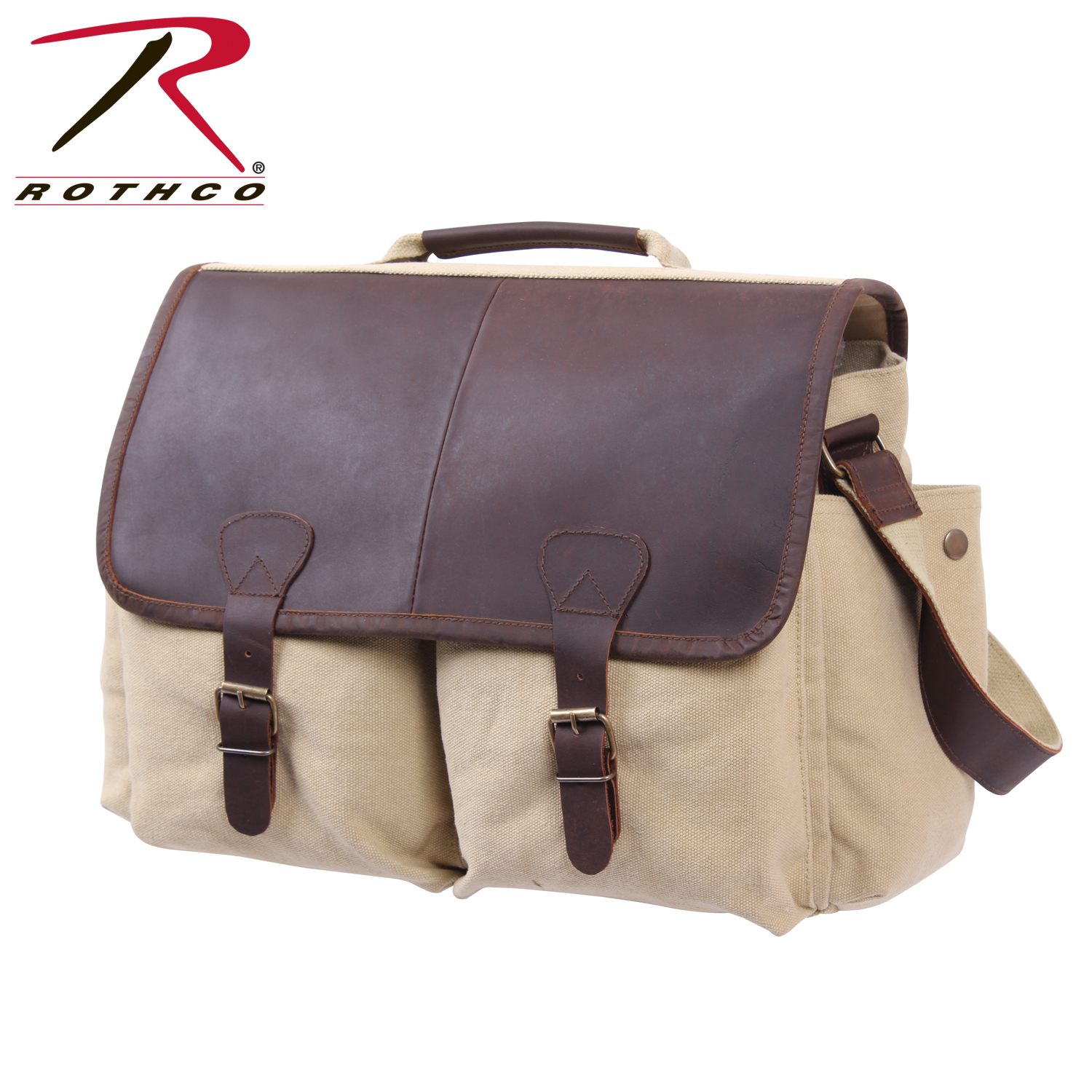 Rothco Vintage Leather Flap Messenger Bag