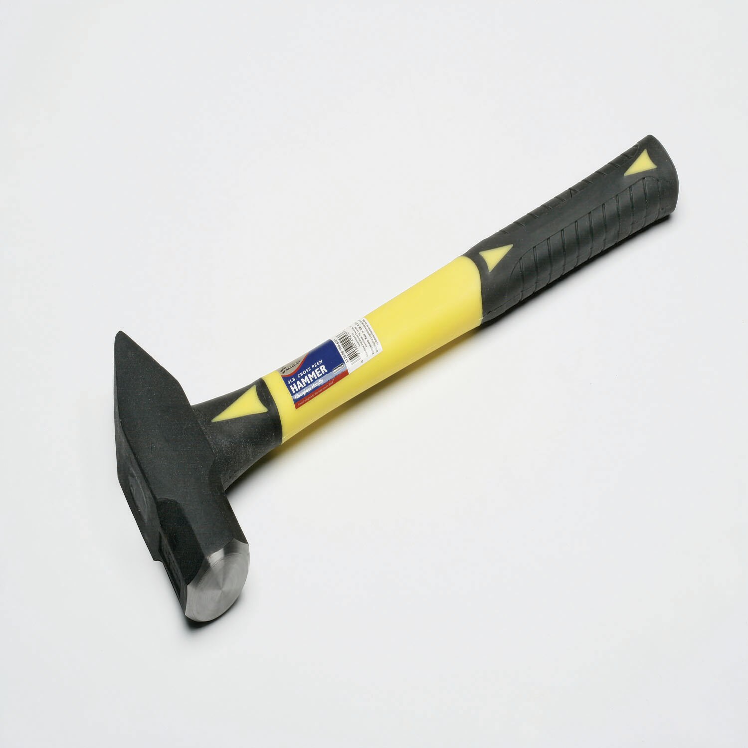 Hammer - 3 lb, Cross-Peen, 15" Fiberglass Handle, Cushioned Grip