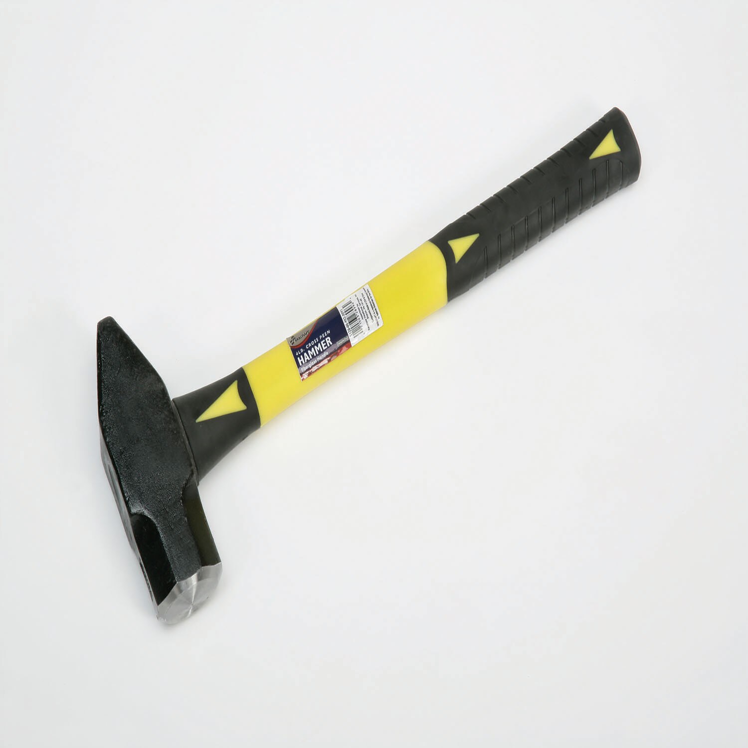 Hammer - 4 lb, Cross-Peen, 16" Fiberglass Handle, Cushioned Grip