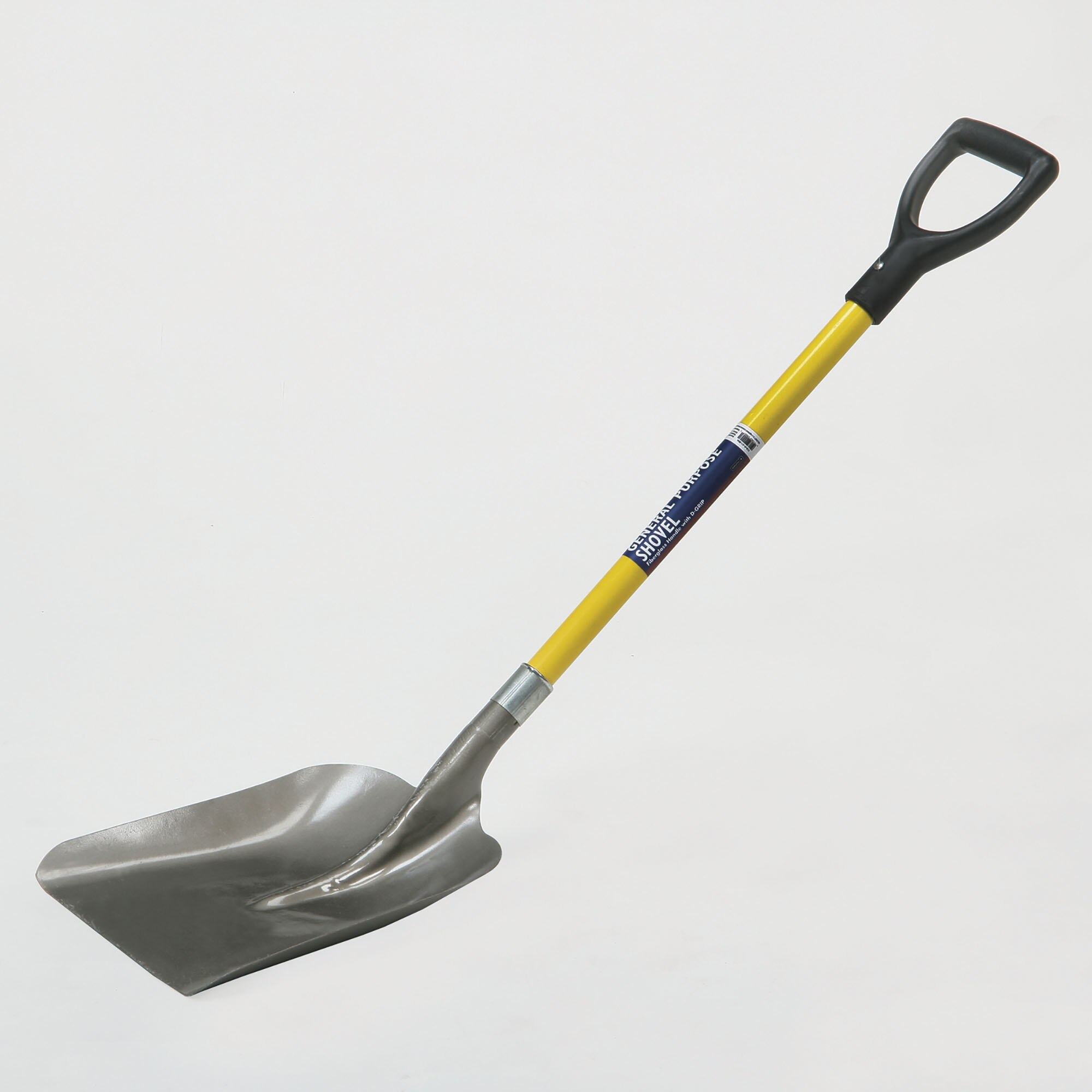 Shovel, General Purpose, Steel Scoop, Industrial Grade, 29" Fiberglass Handle, D-grip