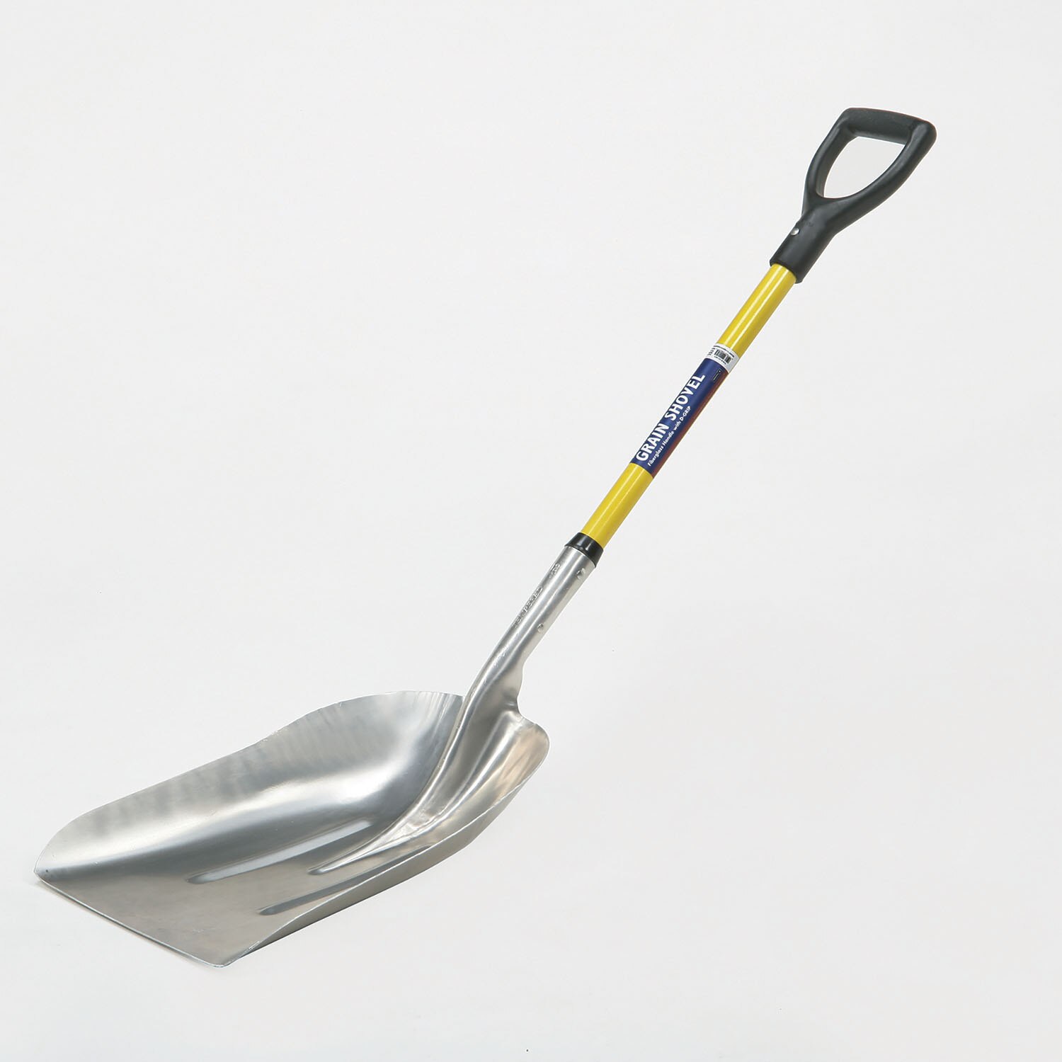 Shovel, Grain, Aluminum Scoop, Industrial grade, 29" Fiberglass Handle, D-grip
