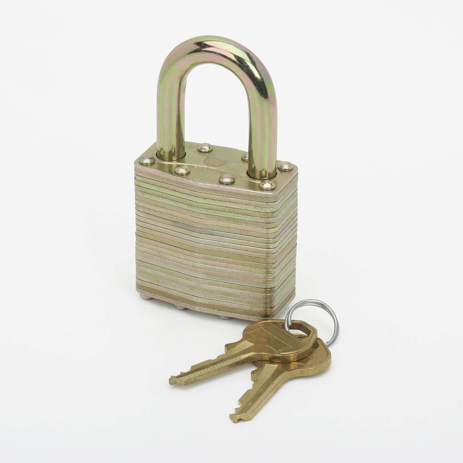 Padlock, Laminated Case, 1.75", Wide Steel, No Chain