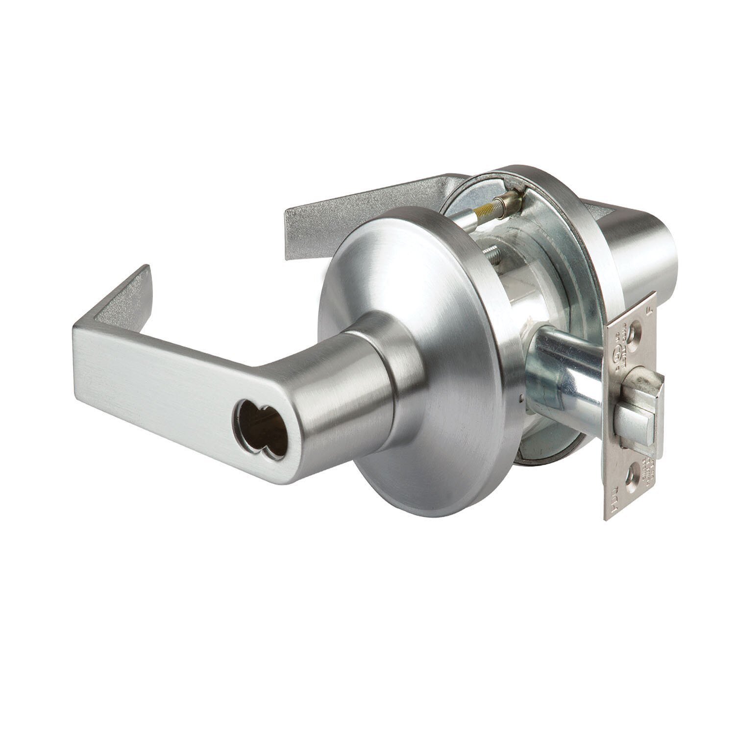 Lockset, Cylindrical, Dormitory/Corridor, Philadelphia-style Lever, Small Interchangeable Core