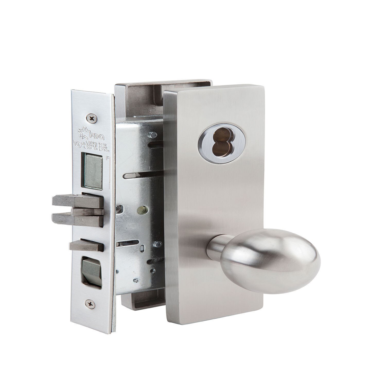 Lockset, Mortise, Dormitory Function, Wide Escutcheon Trim, Ball Knob