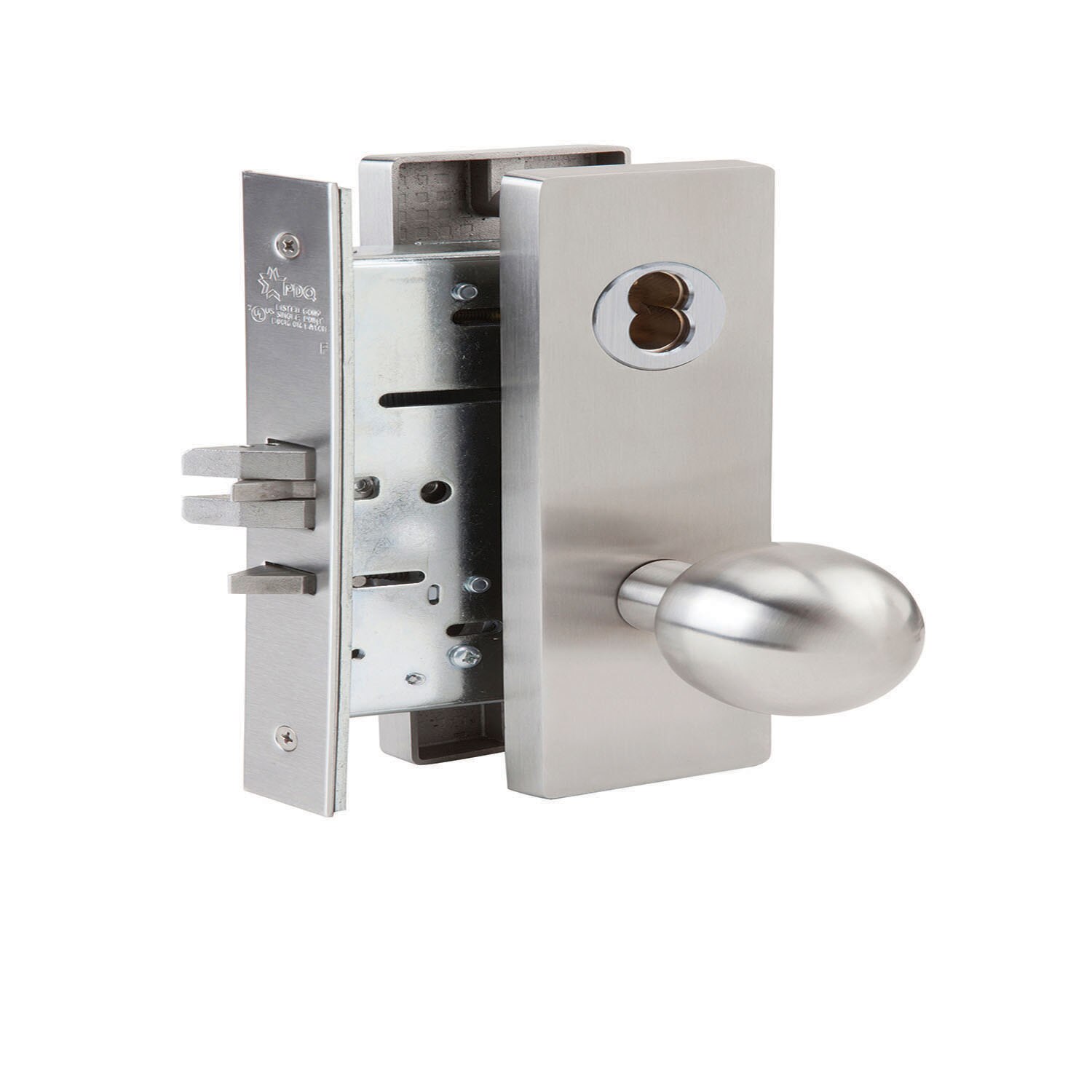 Lockset, Mortise, Entrance/Storeroom Function, Wide Escutcheon Trim, Ball Knob