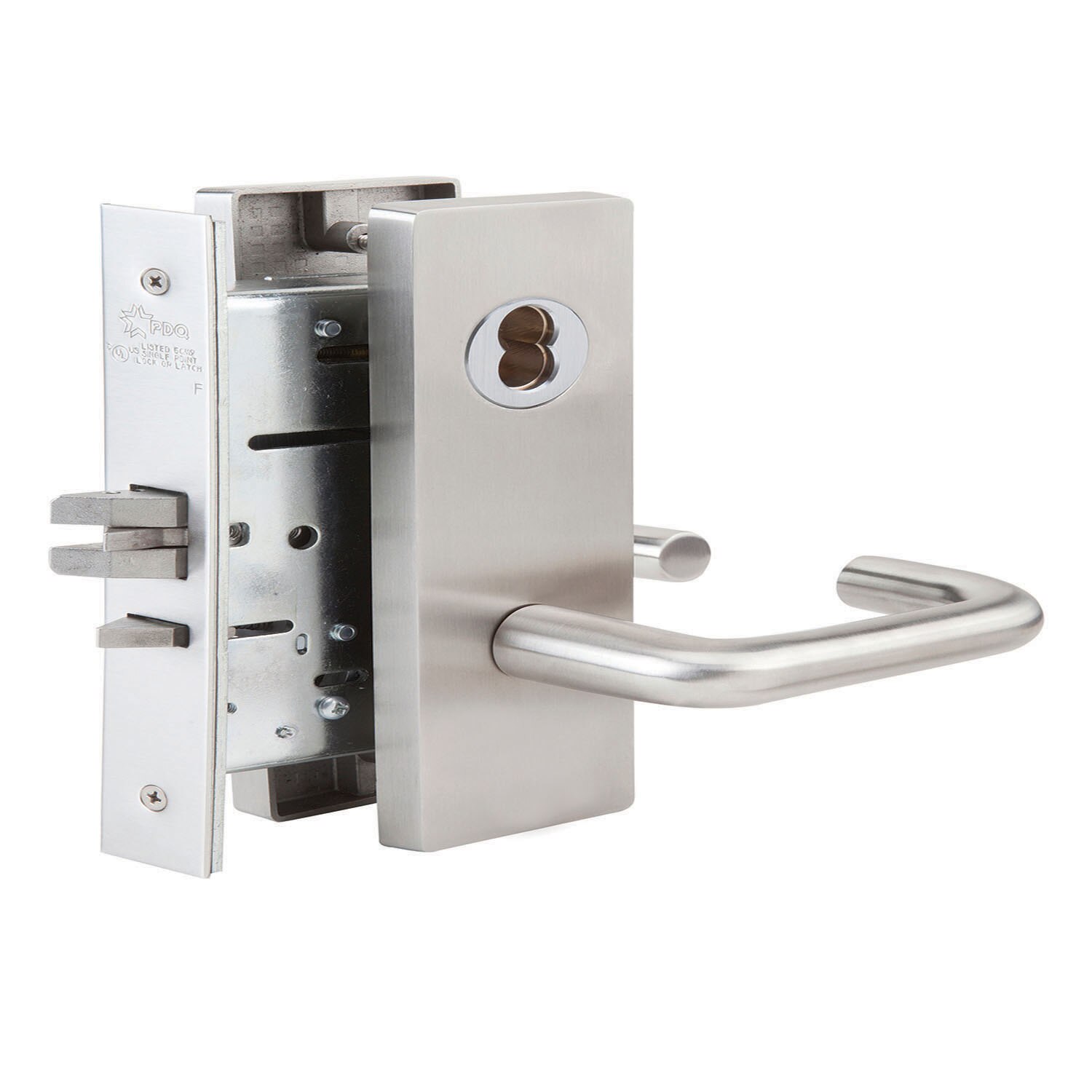 Lockset, Mortise, Storeroom Function, Wide Escutcheon Trim, Dallas-style Lever