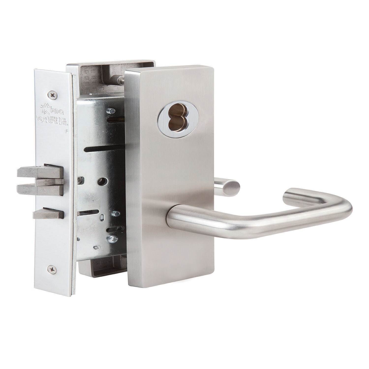 Lockset, Mortise, Passage Function, Wide Escutcheon Trim, Dallas-style Lever