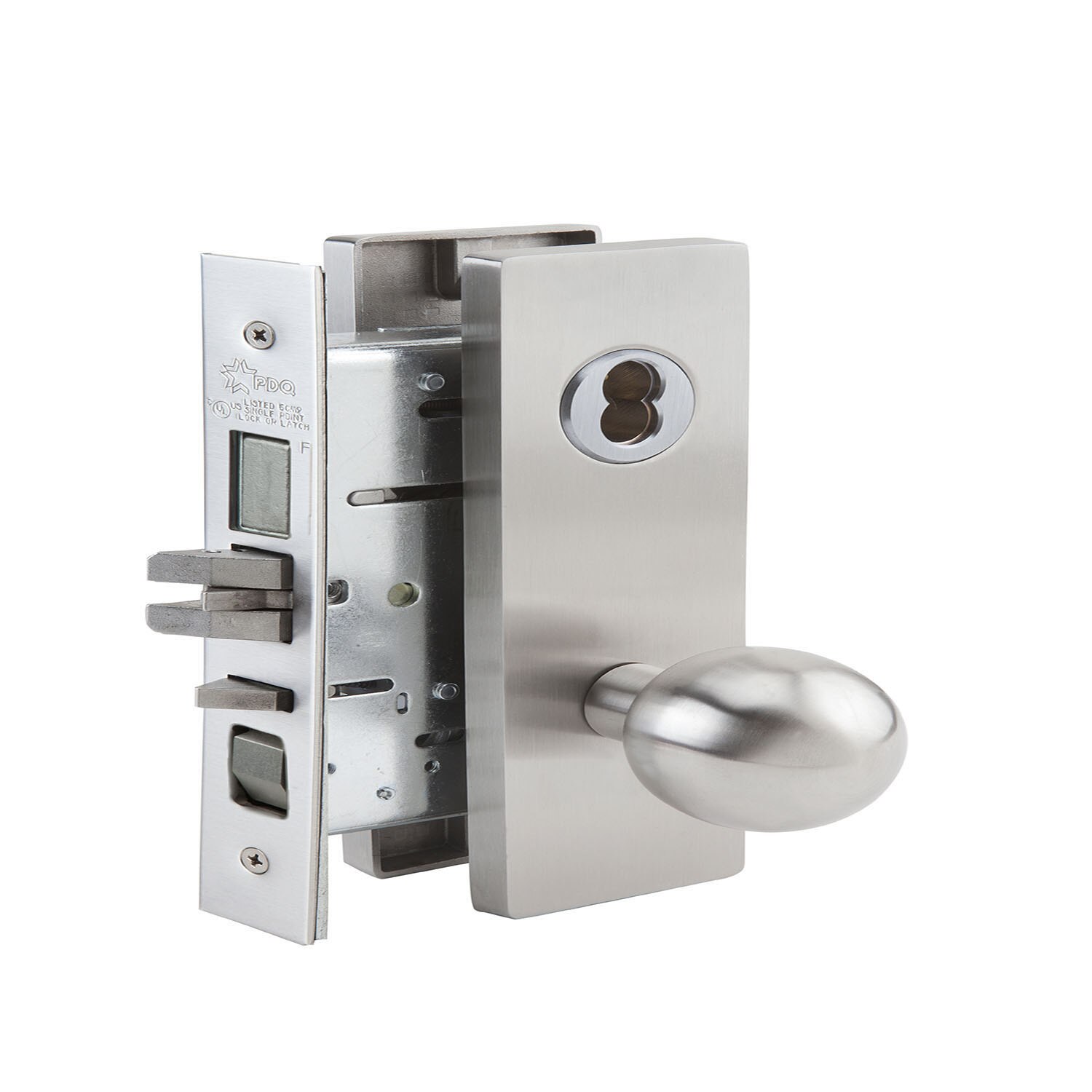 Lockset, Mortise, Entrance function, Wide Escutcheon Trim, Ball Knob