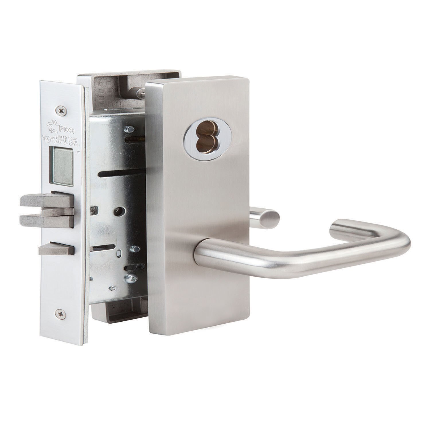Lockset, Mortise, Entrance Function, Wide Escutcheon Trim, Dallas-style Lever