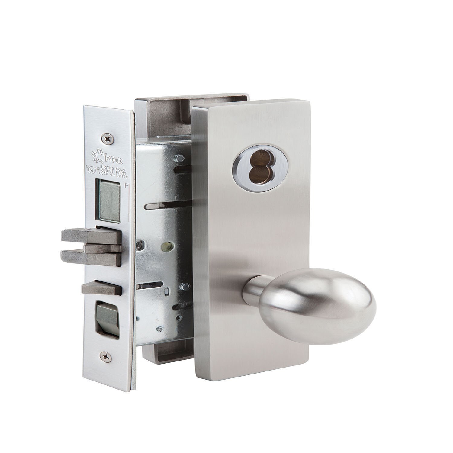 Lockset, Mortise, Dormitory/Exit Function, Wide Escutcheon Trim, Ball Knob