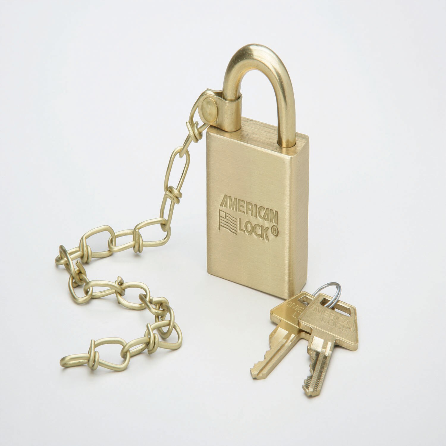 Padlock Set, Solid Case, 1.75" Brass, Grand Master Keyed, w/Chain, 80/SE, 30-30-20 Groupings