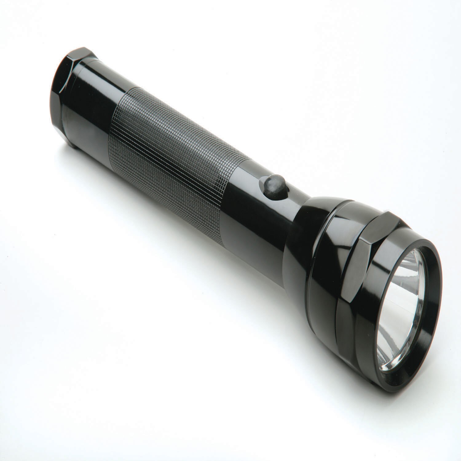 Flashlight, Aluminum, LED Lamp, 2 D, Black, 10 1/2"