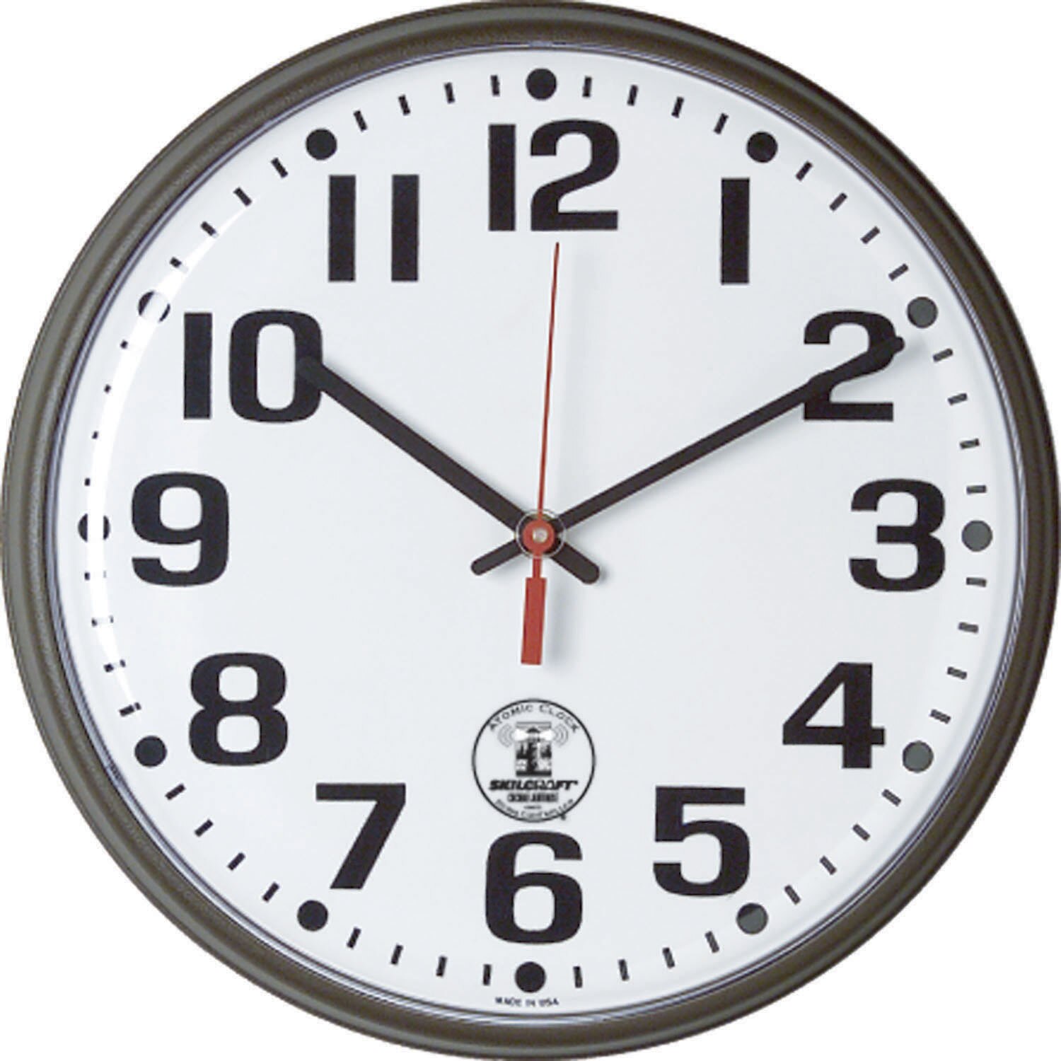 Clock, Wall, Atomic, Bronze, 12 3/4" Diameter