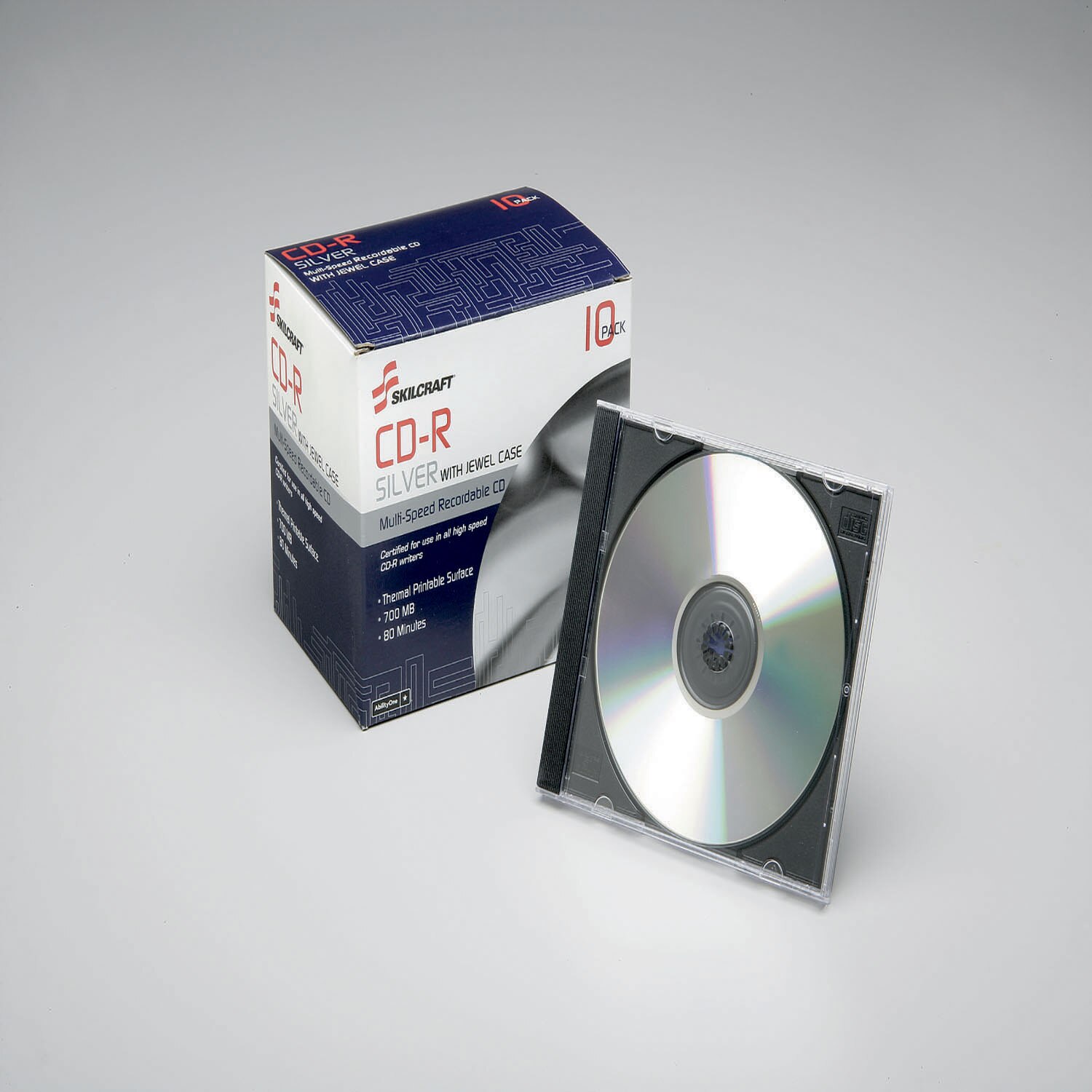 CD-R Silver w/Jewel Case, 10pk