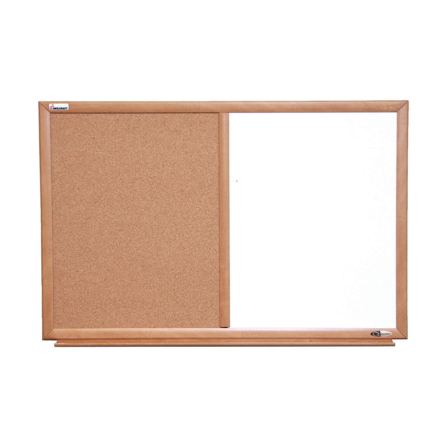 Combination Board, Dry Erase, Natural Cork, 36" x 24", Oak Frame