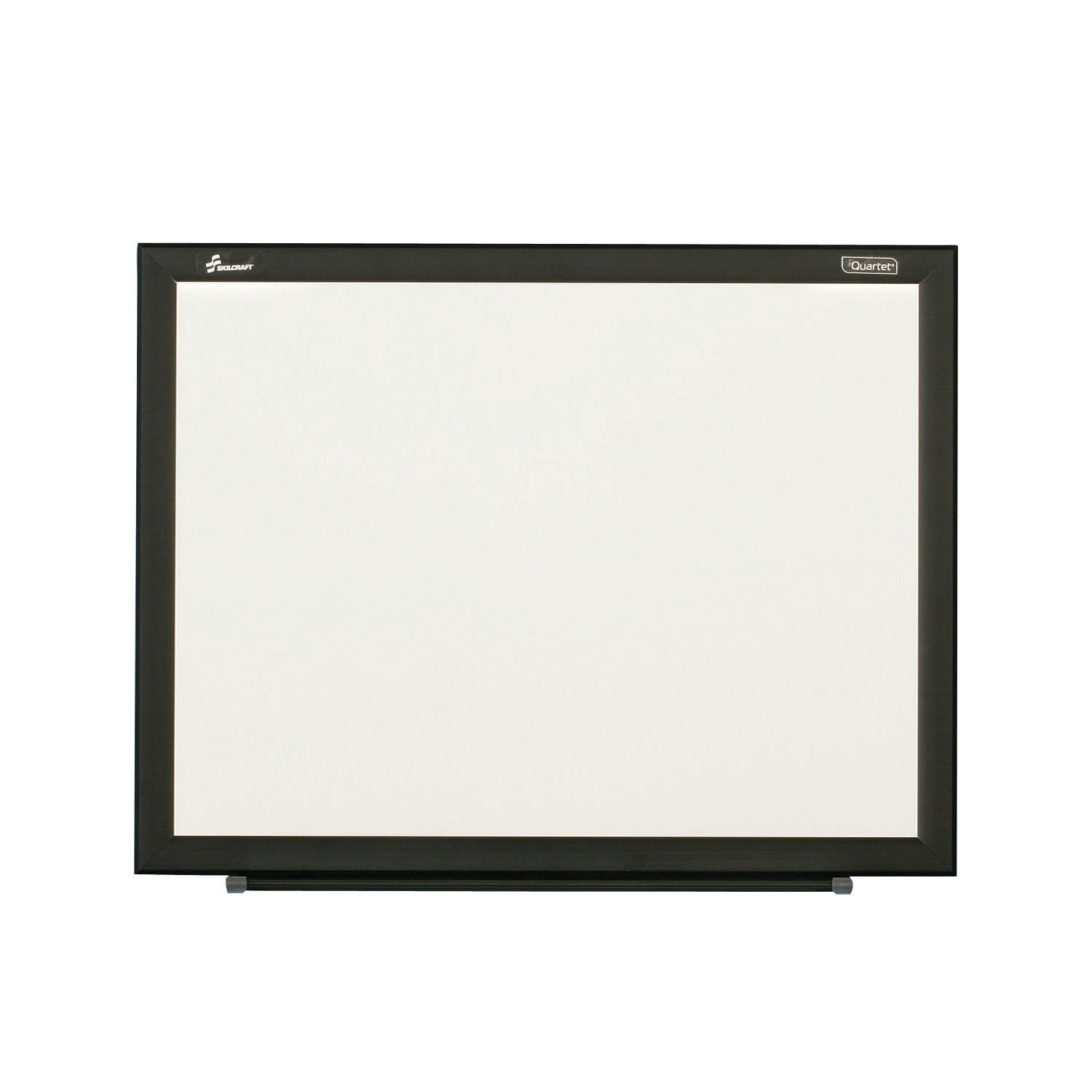 Dry Erase Whiteboard, Non-magnetic Melamine Surface, Black Aluminum Frame, 2 x 1.5