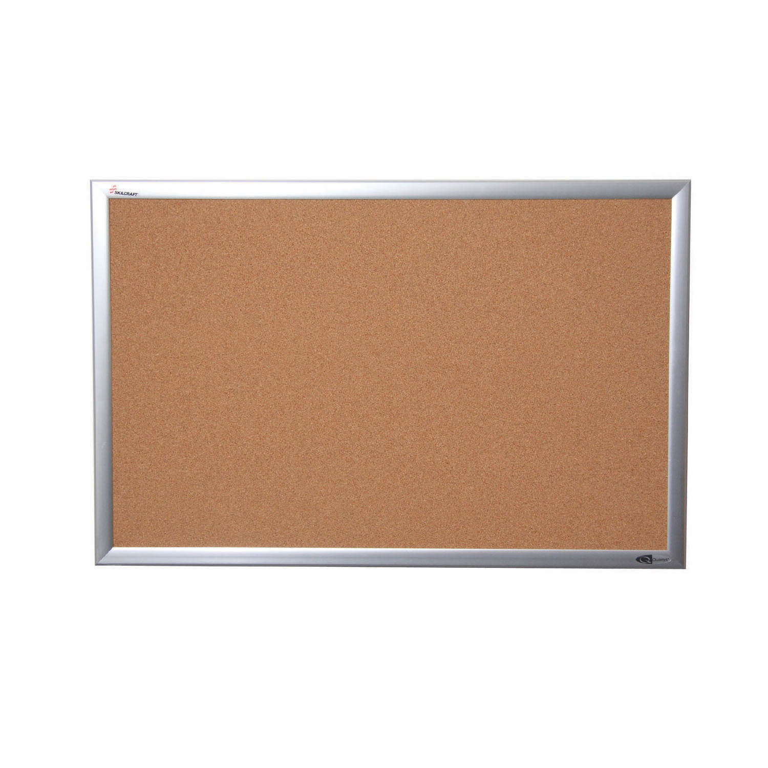 Bulletin Board, Natural Cork, 36" x 24", Aluminum Frame
