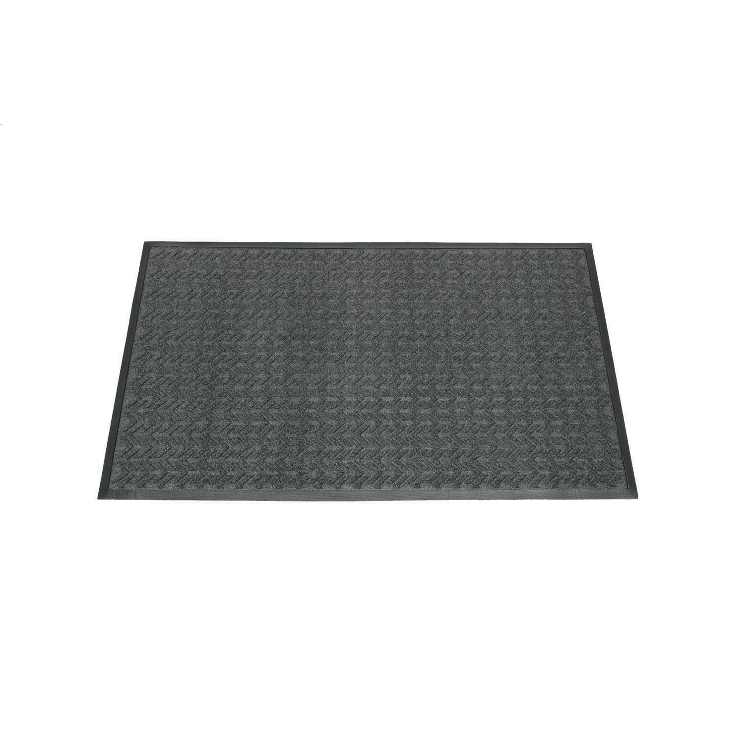 Mat, Floor, Wiper/Scraper, Medium Duty, Recycled PET, Gray, 4' x 6'