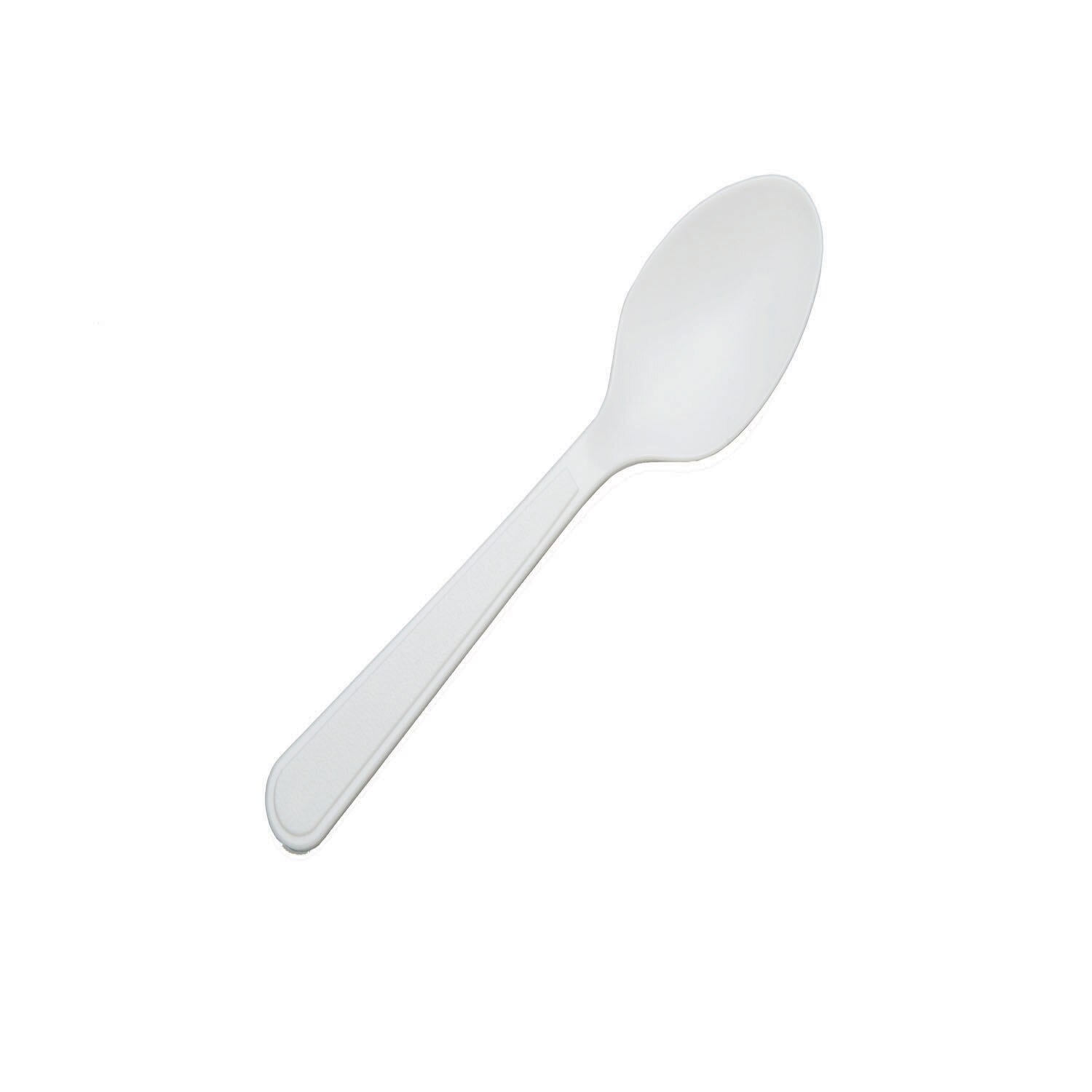 Teaspoons, Plastic, Medium Duty, White, 5-3/4"