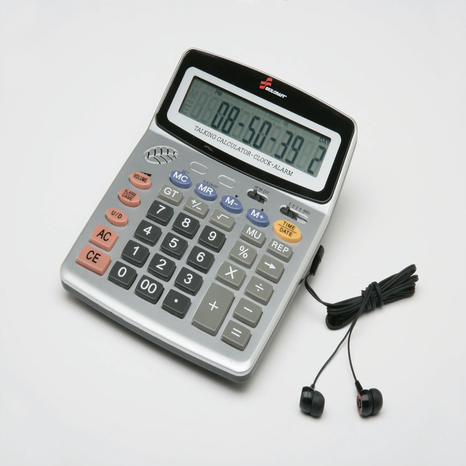 Talking Calculator, 508 Compliant, 12 Digit, Portable, Desktop, Battery Operated