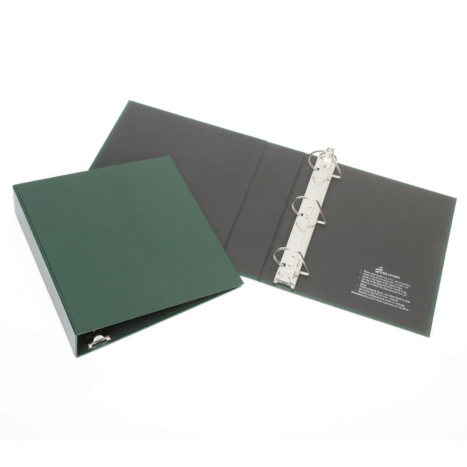 Binder, Removable Slant-D Rings, 100% Recyclable, Turned Edge, Dark Green, 2" Capacity, Letter