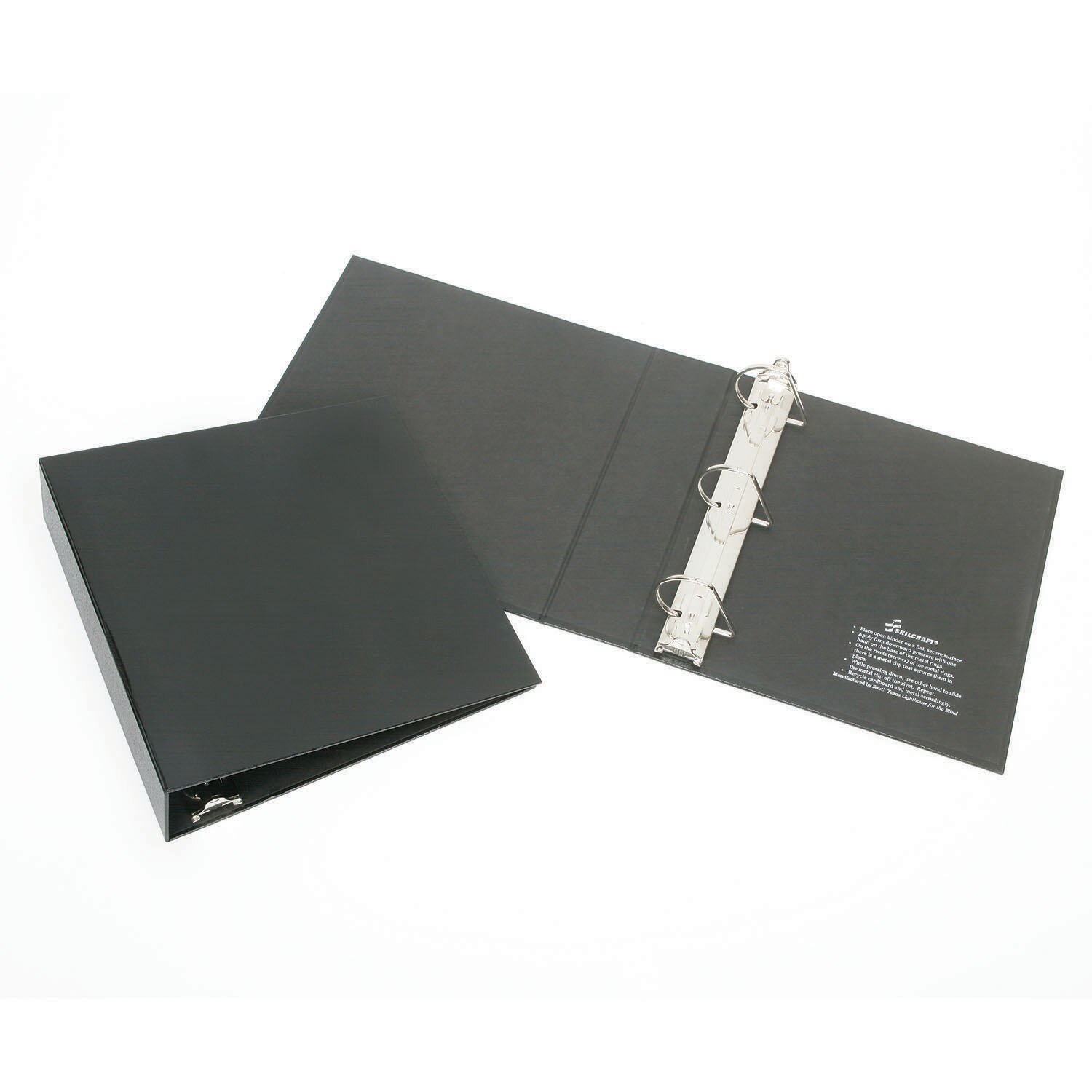 Binder, Removable Slant-D Rings, 100% Recyclable, Turned Edge, Black, 2" Capacity, Letter