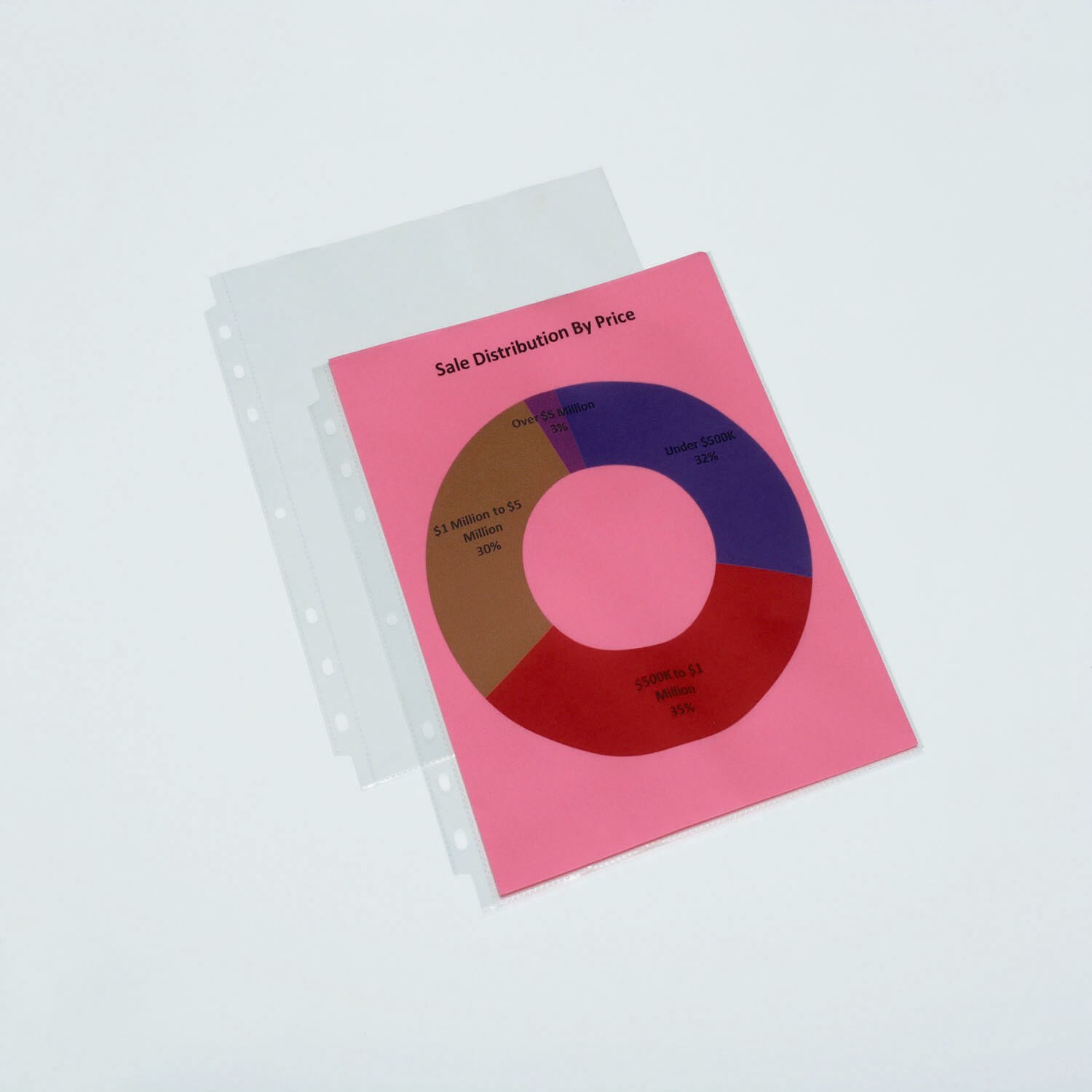 Protector, Document, 7-Hole Punched, Economy  Weight, Transparent, 8 1/2" x 11"