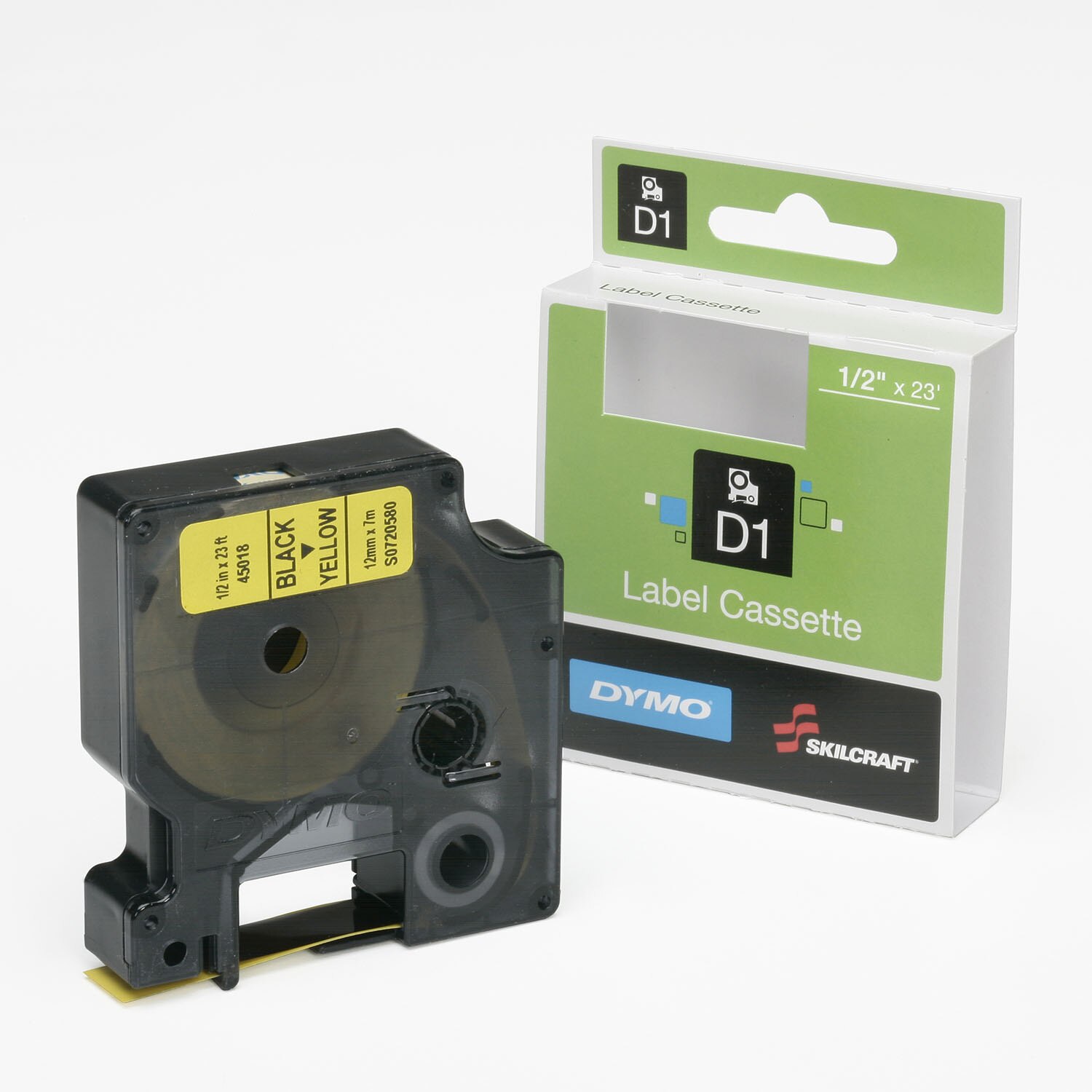 Cartridge, Label, Black on Yellow, 1/2" x 23'