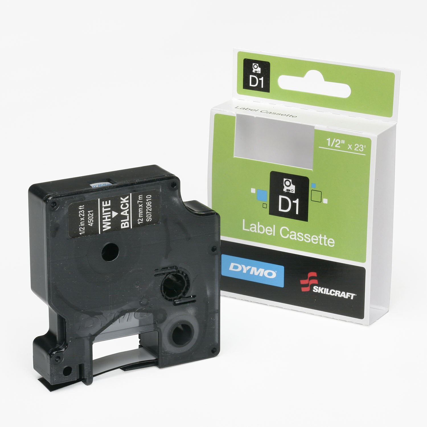 Cartridge, Label, White on Black, 1/2" x 23'