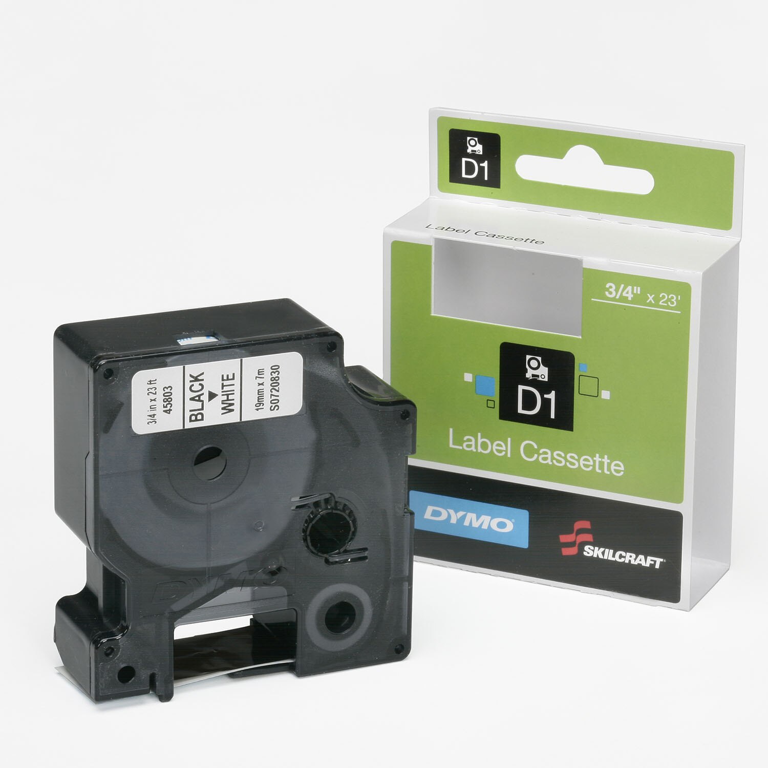 Cartridge, Label, Black on White, 3/4" x 26.2'