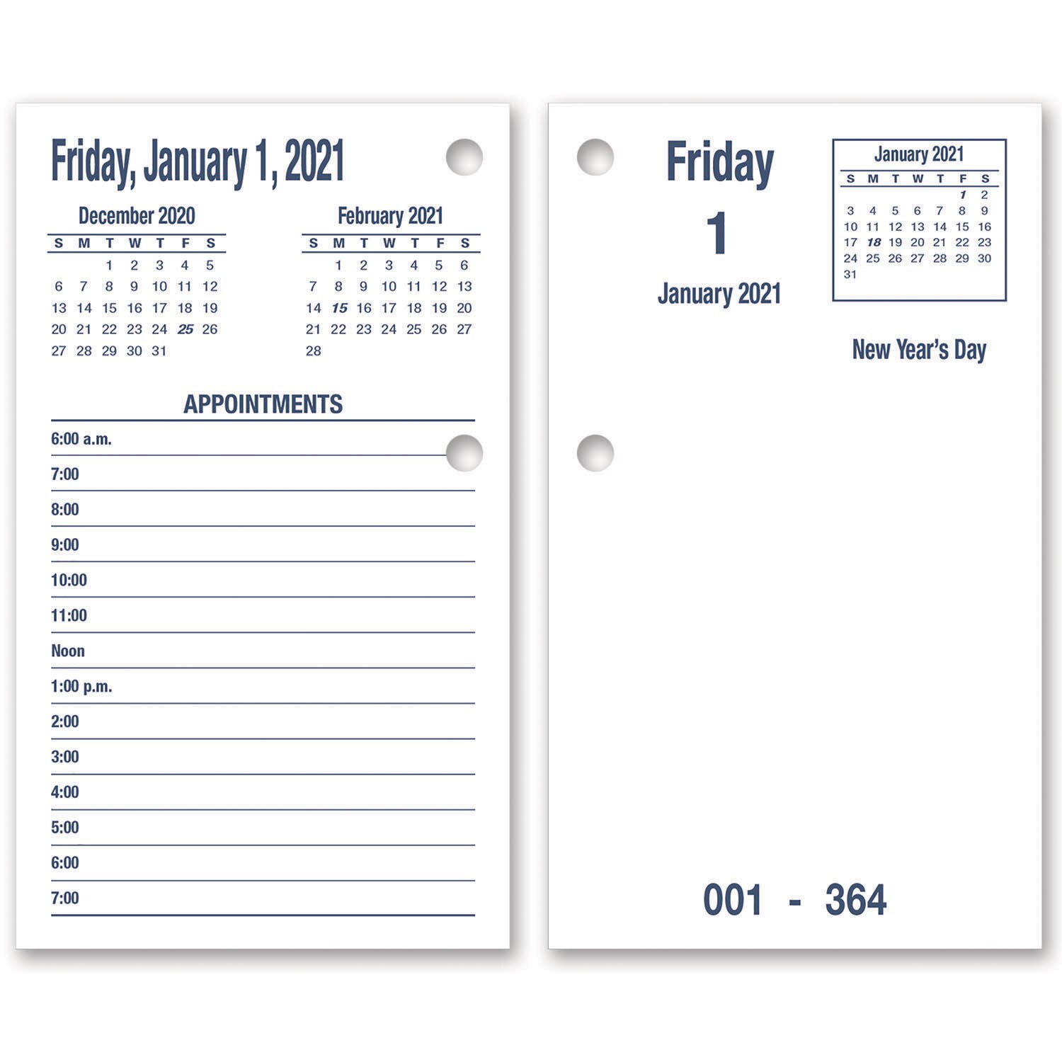 DAYMAX System, 2021, Calendar Pad, Type II