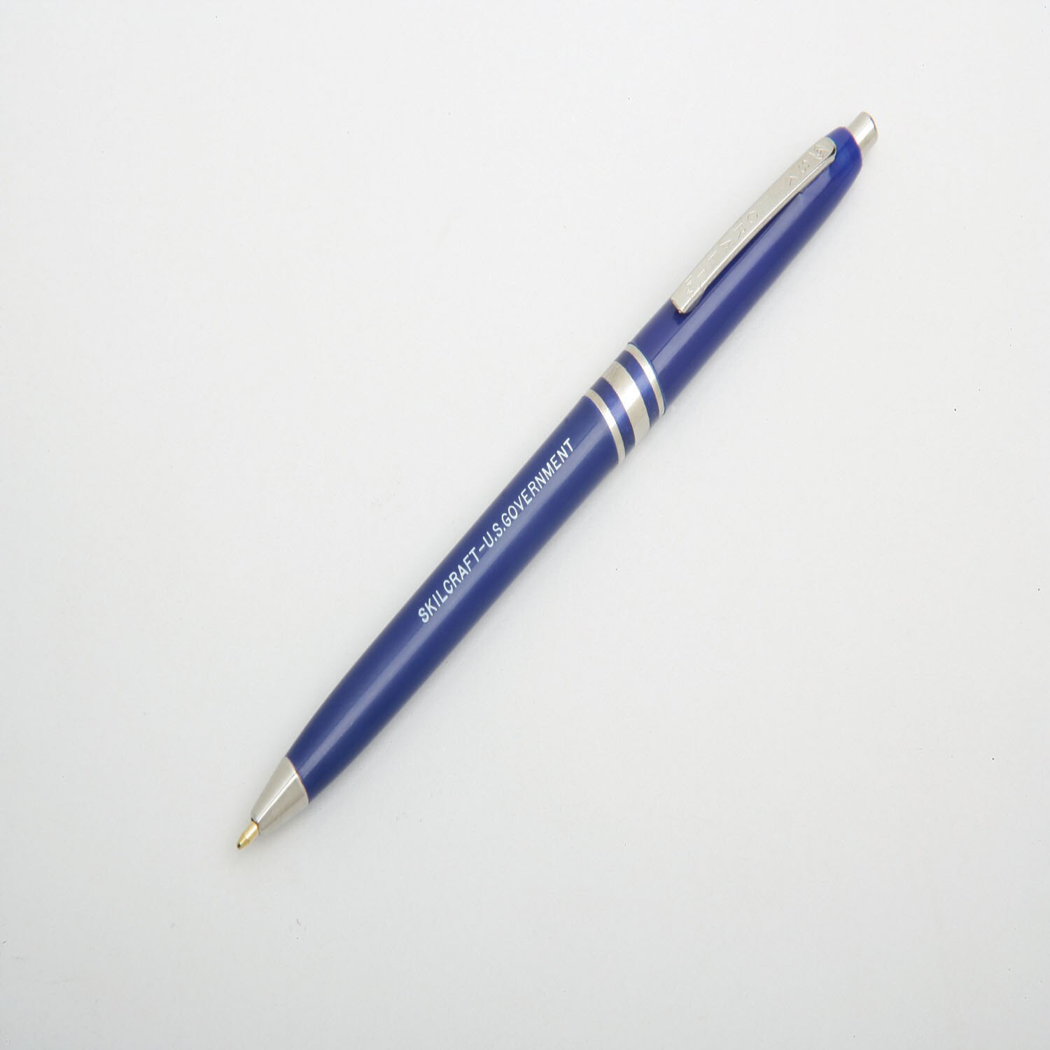 Pen, Ballpoint, Retractable, "U.S. Government", Blue, Fine Point