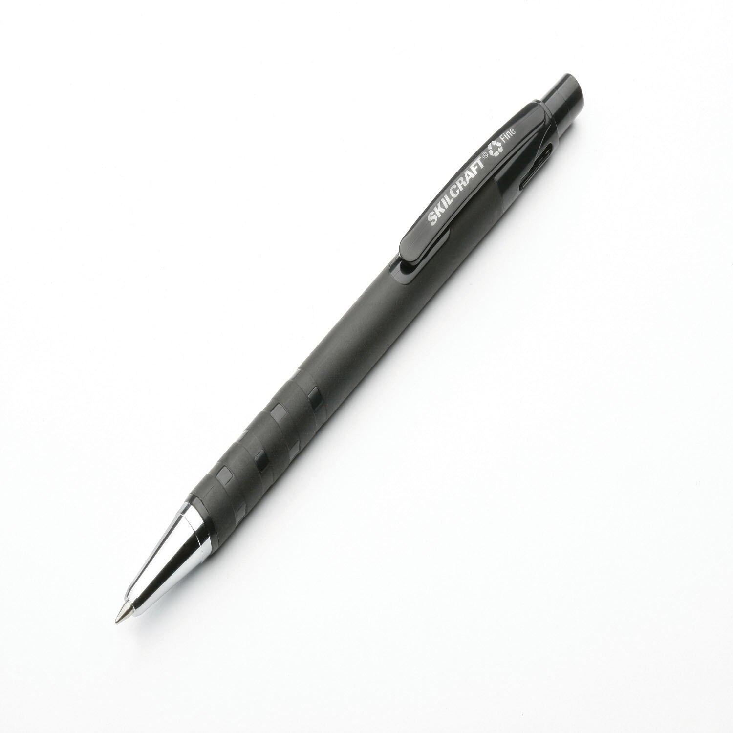 Pen, Ballpoint, Rubberized, Retractable, Refillable, Black, Fine Point