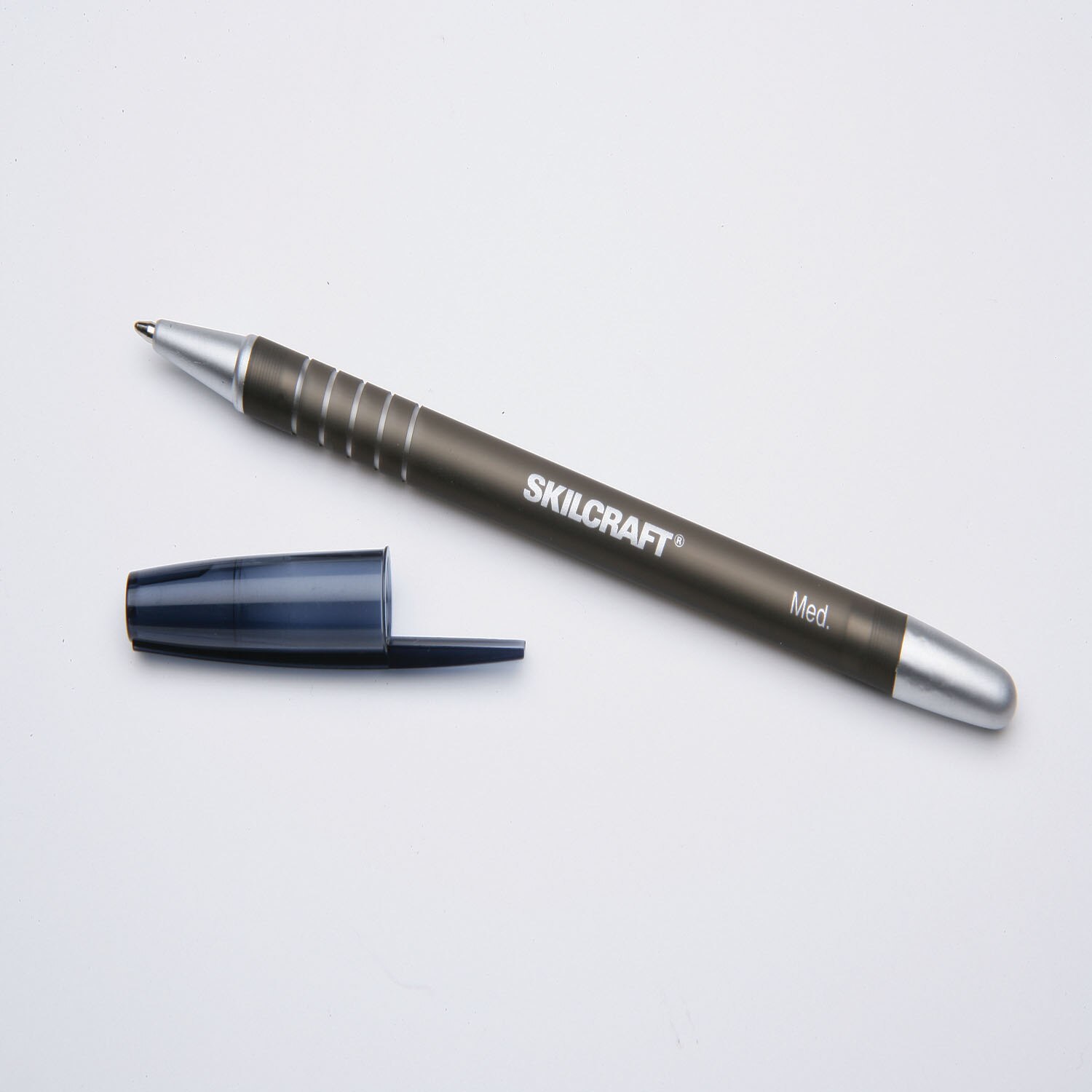 Pen, Ballpoint, Stick, Refillable, Rubberized Barrel, Black, Medium Point
