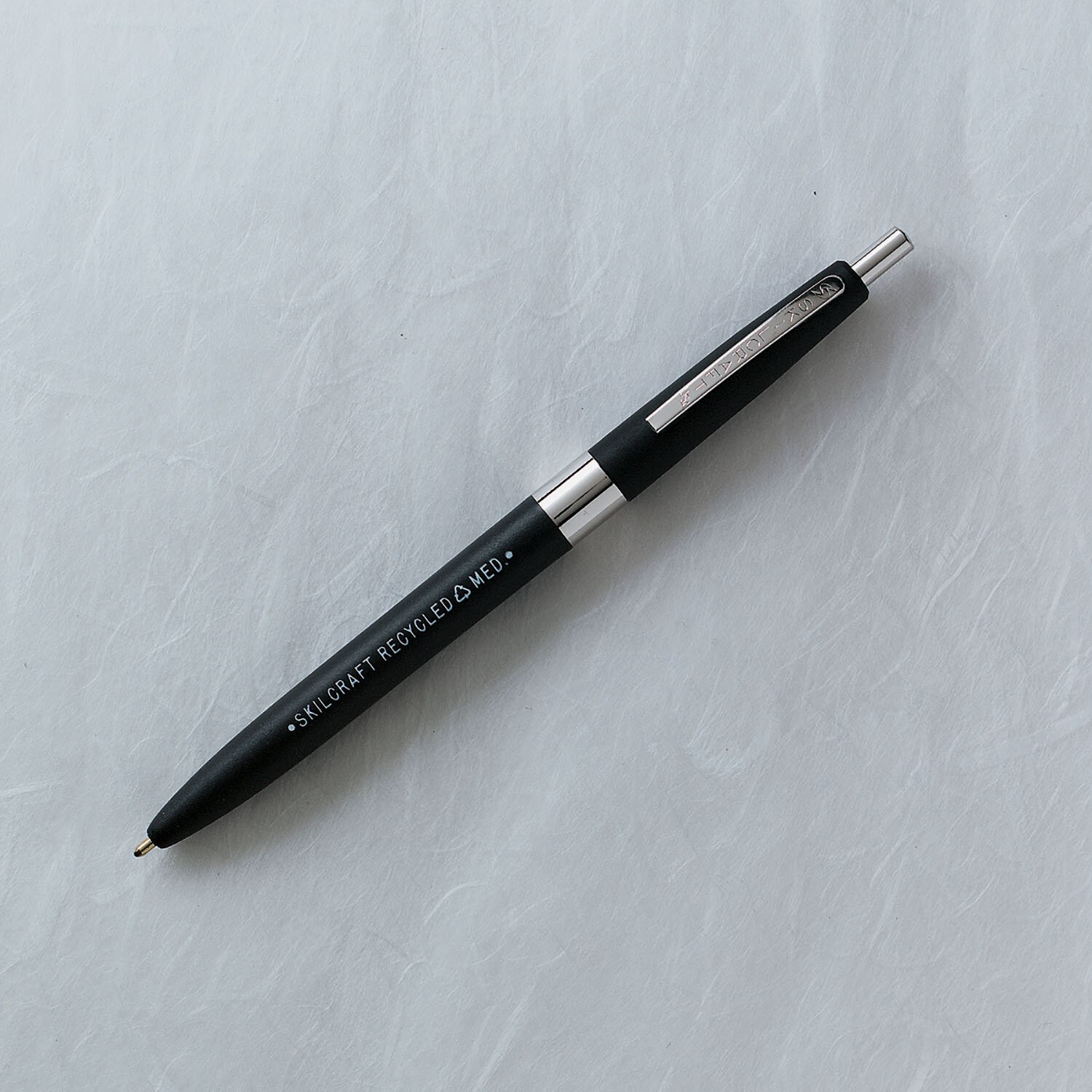 Pen, Ballpoint, Retractable, Recycled,  "RECYCLED", Black, Medium Point