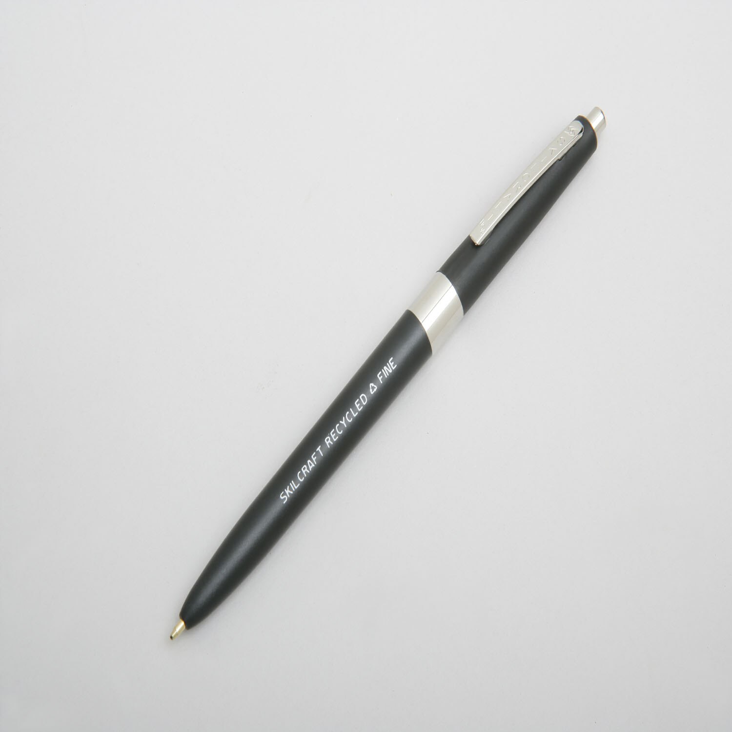 Pen, Ballpoint, Retractable, Recycled, "RECYCLED", Black, Fine Point
