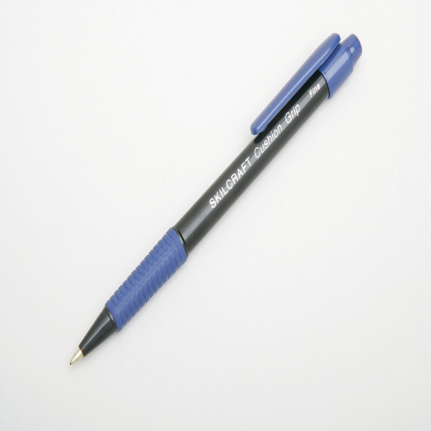 Pen, Ballpoint, Retractable, Cushion Grip, Blue, Fine Point