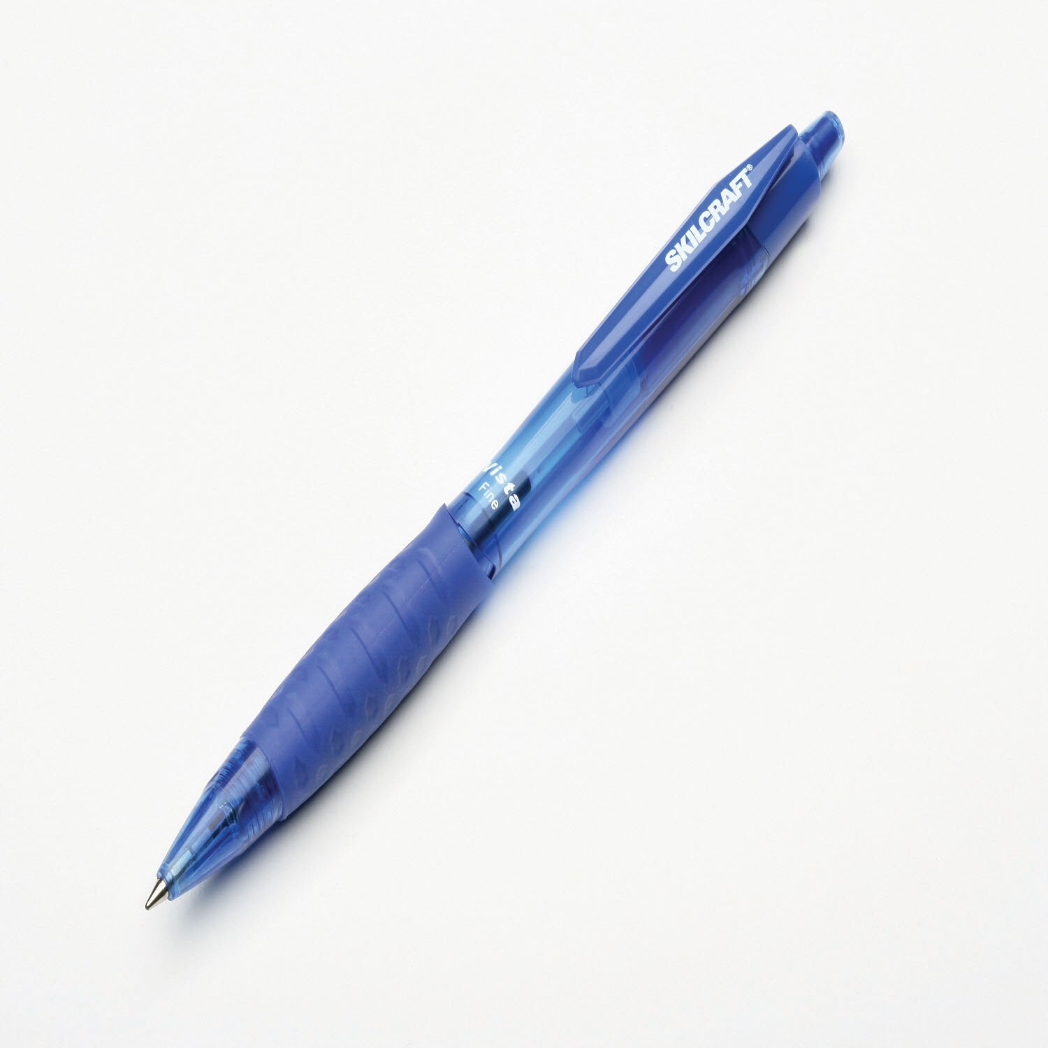 Pen, Ballpoint, Retractable, Tinted Barrel, VISTA, Blue, Fine Point
