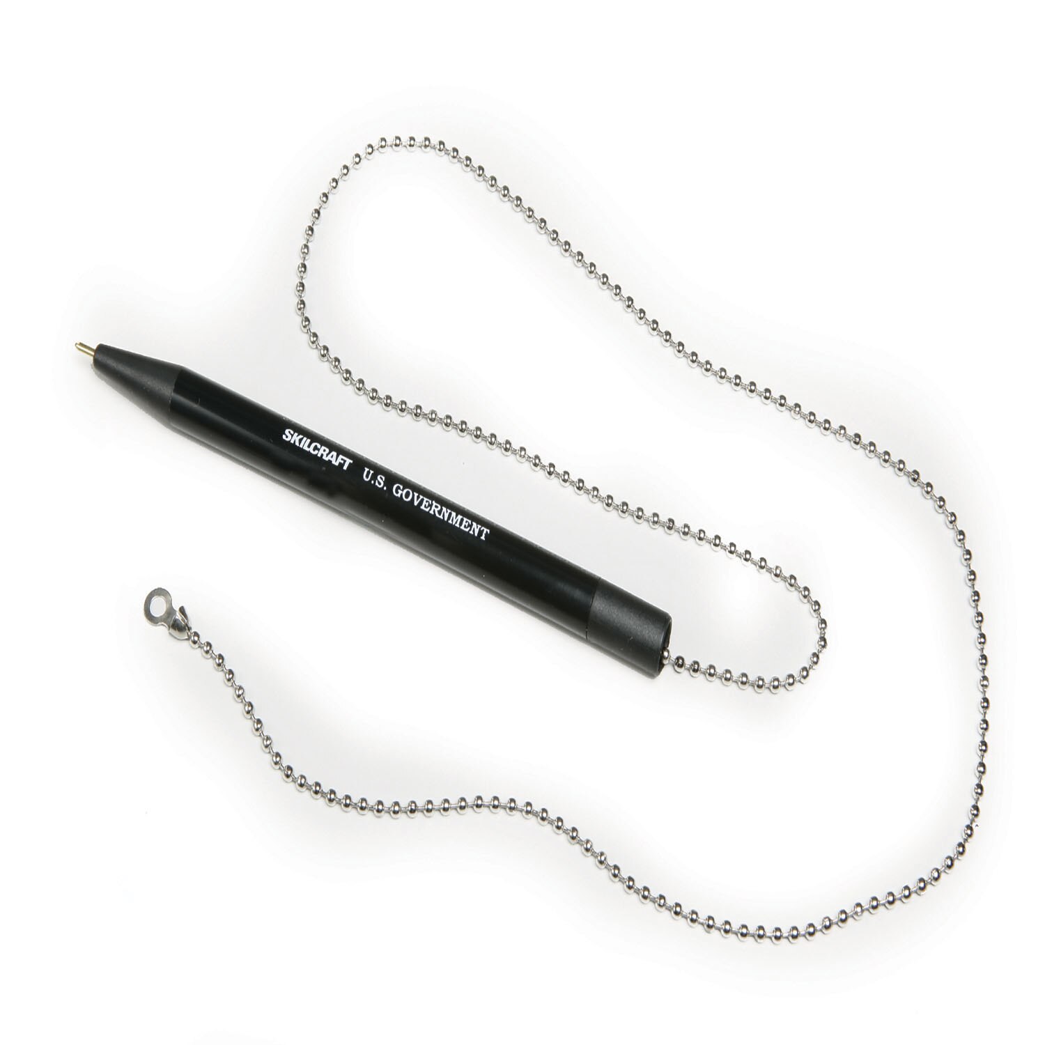 Pen, Ballpoint, with Chain, Black, Medium Pt