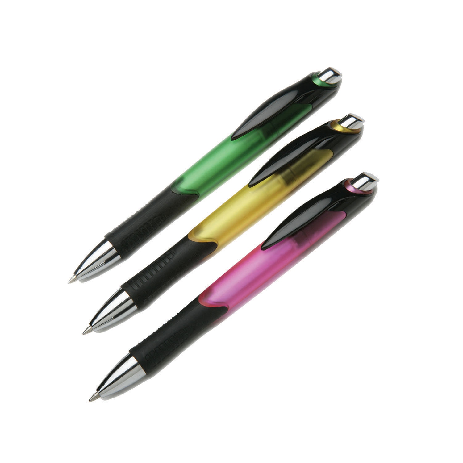 Pen, Retractable, Neon, LVX Ink Gripper, Black, Fine point