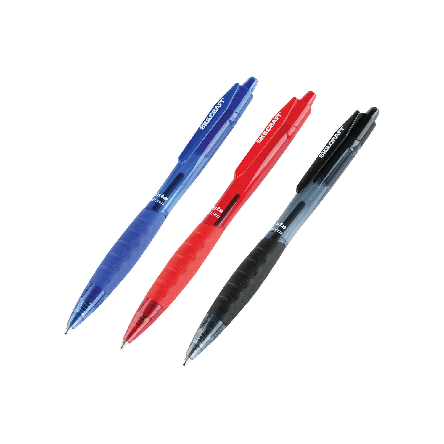 Pen, 1.4mm Bold, Ballpoint with Clip, Cushion Grip, Red Ink, Refillable