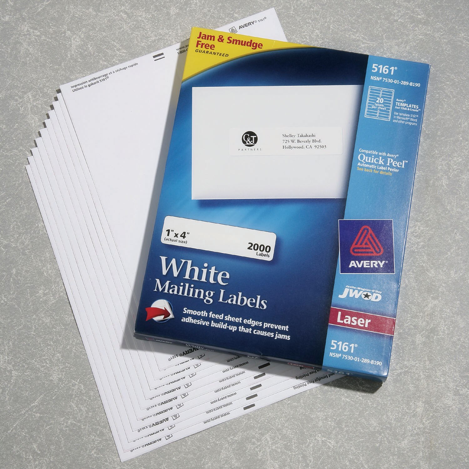 Labels, Laser, EasyPeel, White, 1" x 4"